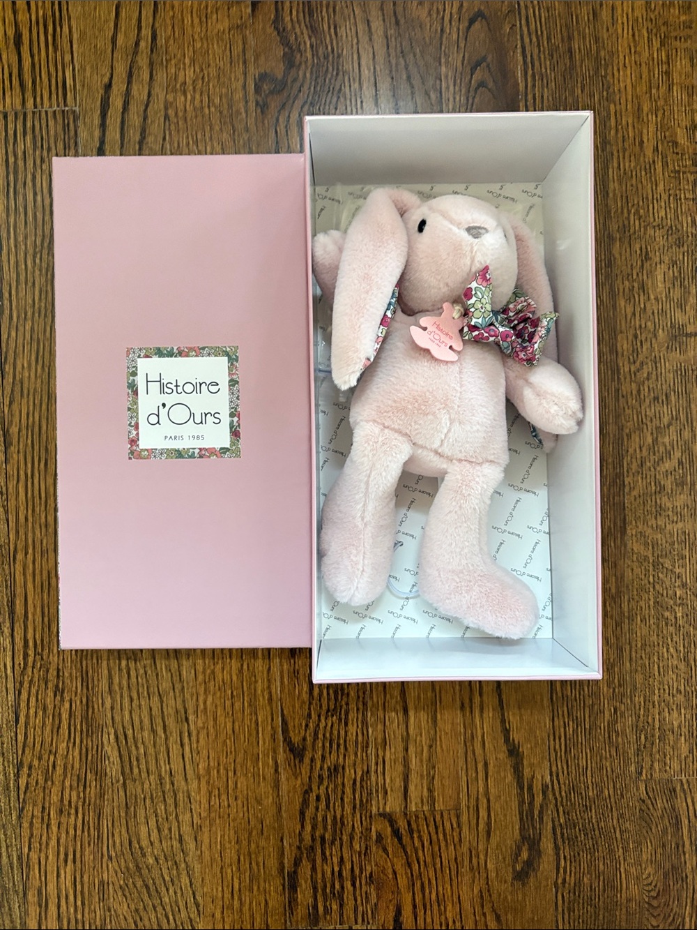 New in Box! Doudou et Compagnie-Histoire d'Ours Pink Plush Bunny